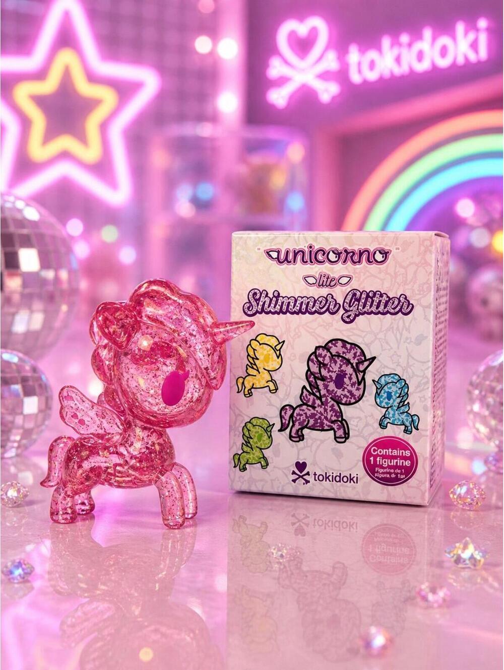 Tokidoki Unicorno Lite Shimmer Glitter – Pink Translucent Glitter Figure w/ Box